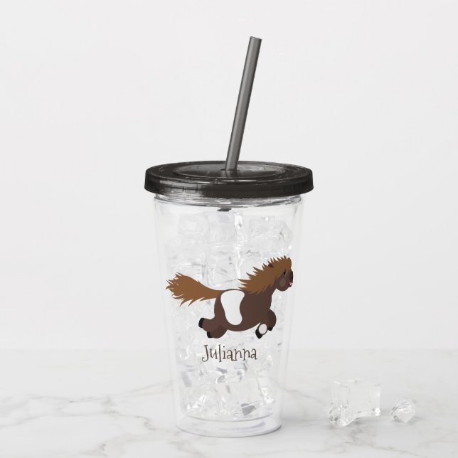 Tecknad av slam från Shetland pony Take Away Mugg (Baksida Ice)
