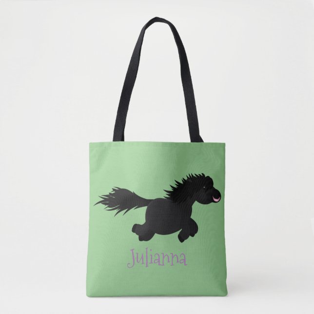 Tecknad av slam från Shetland pony Tygkasse (Framsida)