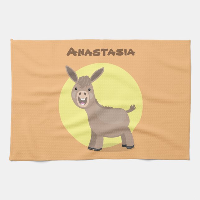Tecknad av slangdona från Cute lycklig Kökshandduk (Horisontell)