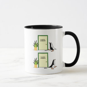 Tecknad av slimmad plastisk penguin mugg