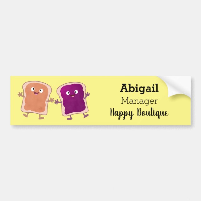 Tecknad av smör och gelémacka bildekal (Framsidan)