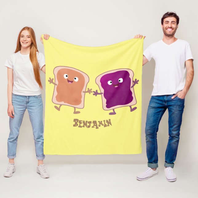 Tecknad av smör och gelémacka fleecefilt (På plats)