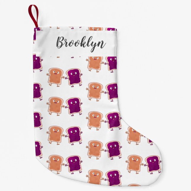 Tecknad av smör och gelémacka liten julstrumpa (Framsidan)