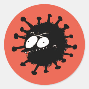 tecknad av smygvirus runt klistermärke