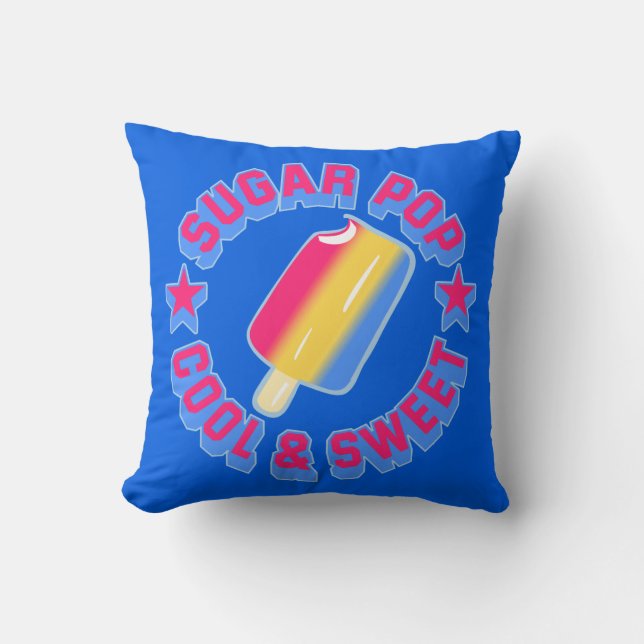 Tecknad av sockerbit Ice Cream Reversible Kudde (Framsida)