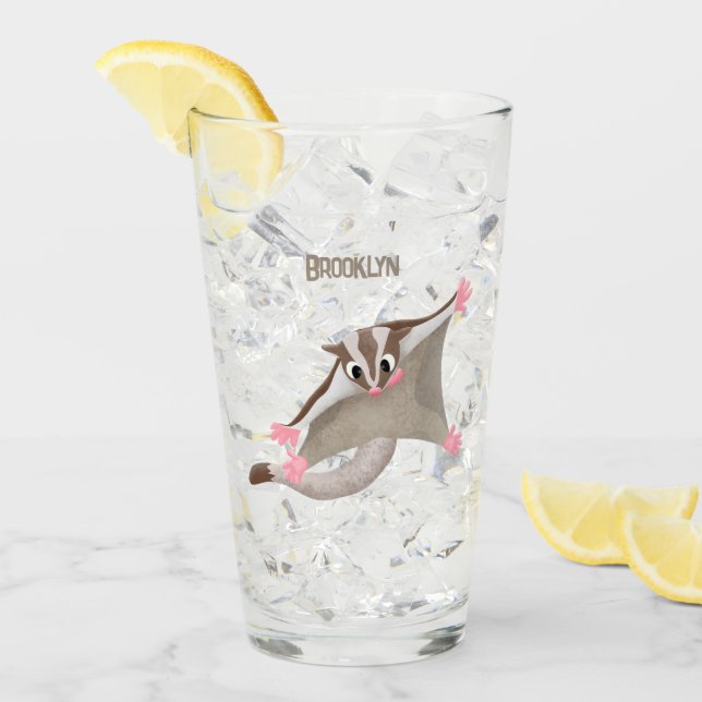 Tecknad av sockerreglage för lycklig i Cute-sockre Glaskopp (Framsida Ice)