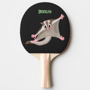 Tecknad av sockerreglage för lycklig i Cute-sockre Pingisracket