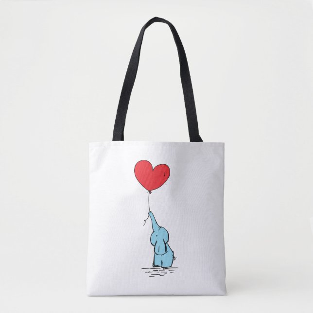 tecknad av söt elefant från tote bags djur tygkasse (Framsida)