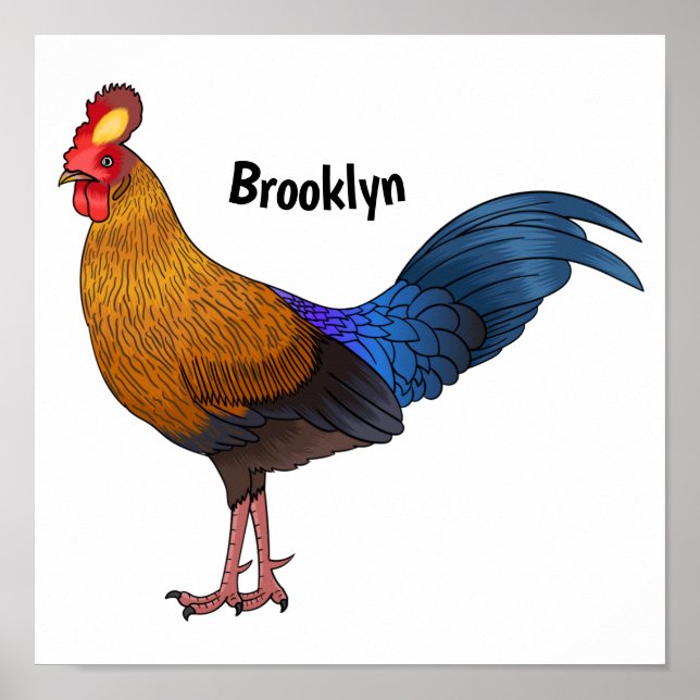 Tecknad av srilankesisk djungelräv poster (Framsidan)