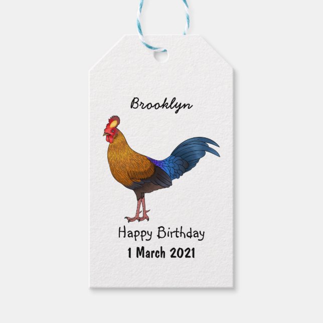 Tecknad av srilankesisk djungelräv presentetikett (Framsidan)