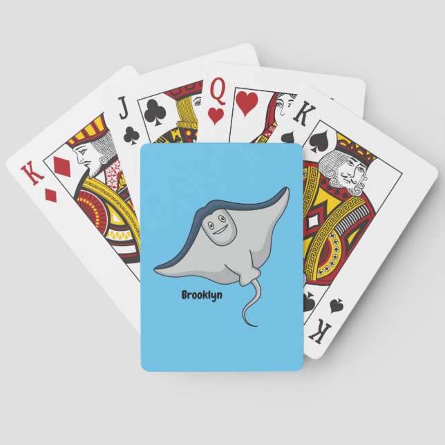 tecknad av stickad fisk i lycklig casinokort (Baksidan)