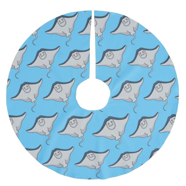 tecknad av stickad fisk i lycklig julgransmatta borstad polyester (Framsidan)