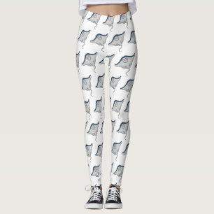 tecknad av stickad fisk i lycklig leggings