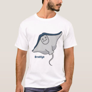 tecknad av stickad fisk i lycklig t shirt