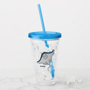 tecknad av stickad fisk i lycklig take away mugg