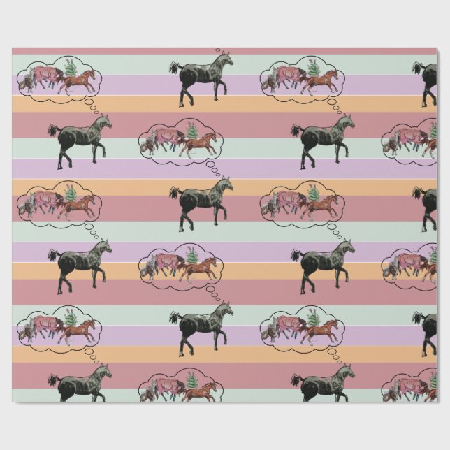tecknad av stipes horsey presentpapper (Platt)