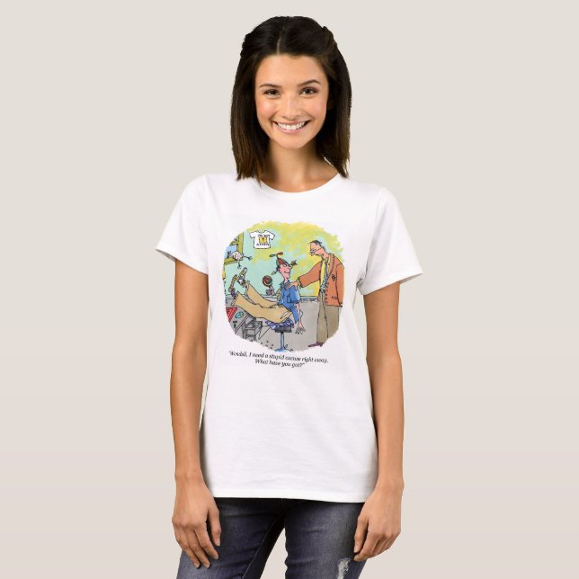 Tecknad av stupid Ursäkta livmoder T Shirt (Hel framsida)