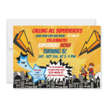 Tecknad av Superhjälte Halloween-Tecknad-inbjudan