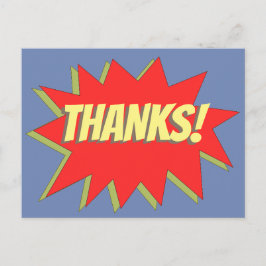 Tecknad av superhjälte tack vykort