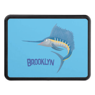 Tecknad av svärdfisksegelfiskens roligt dragkroksskydd