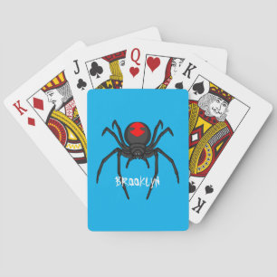 Tecknad av svartvit spindelspindel casinokort