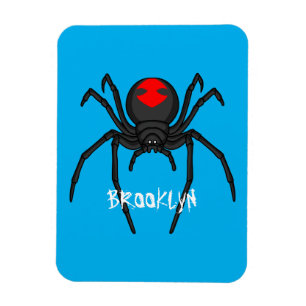 Tecknad av svartvit spindelspindel magnet