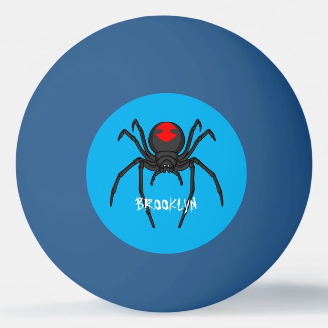 Tecknad av svartvit spindelspindel pingisboll (Framsidan)