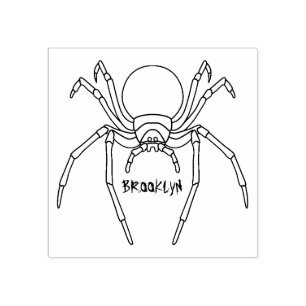 Tecknad av svartvit spindelspindel stämpel