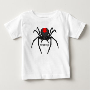 Tecknad av svartvit spindelspindel t shirt
