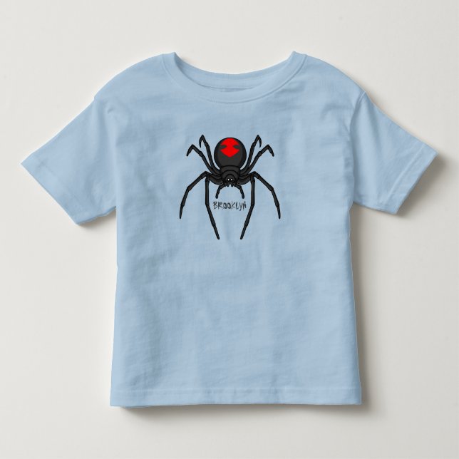 Tecknad av svartvit spindelspindel t shirt (Framsida)