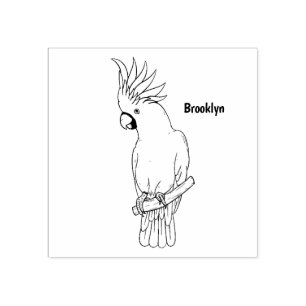 Tecknad av svavelkantig cockatoo-fågel stämpel