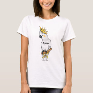 Tecknad av svavelkantig cockatoo-fågel t shirt