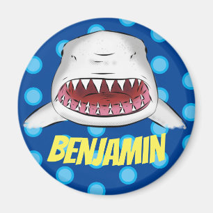 tecknad av tecknaden för Underbar vit haj i munnen Magnet