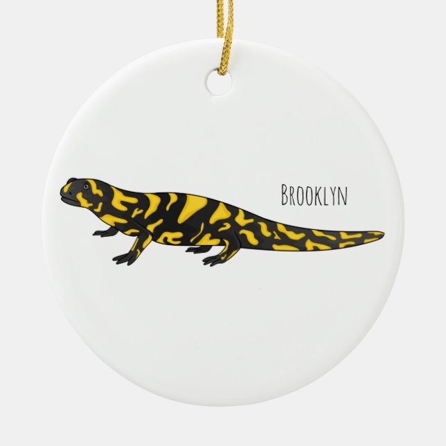 Tecknad av Tiger salamander Julgransprydnad Keramik (Framsidan)
