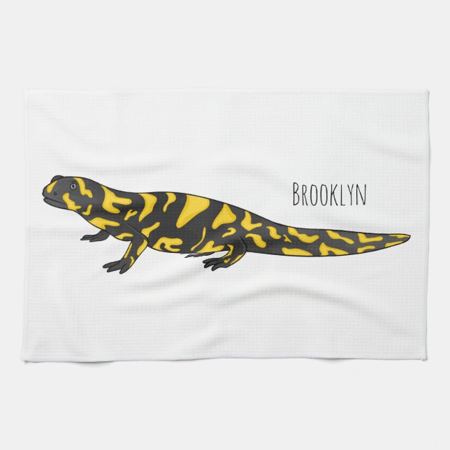 Tecknad av Tiger salamander Kökshandduk (Horisontell)