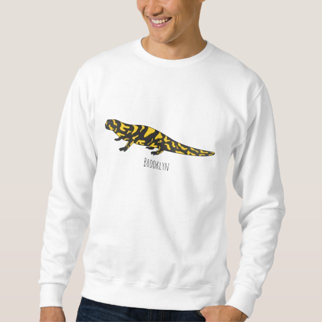 Tecknad av Tiger salamander Lång Ärmad Tröja (Framsida)