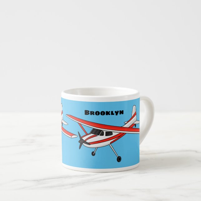 Tecknad av trehjulingsluftfartyg espressomugg (Framsida höger)