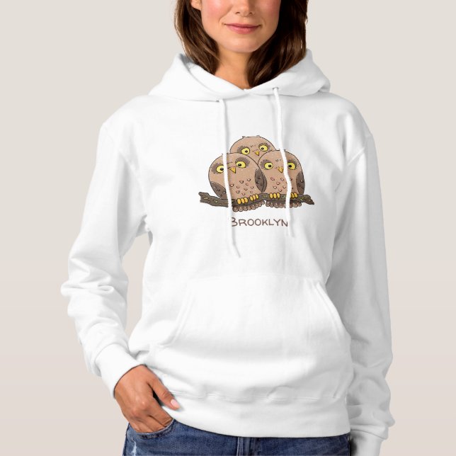 Tecknad av trio- Cute baby uggla T Shirt (Framsida)