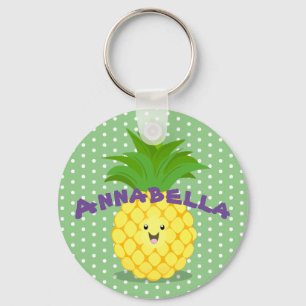 tecknad av tropiska frukter med kallt ananas nyckelring