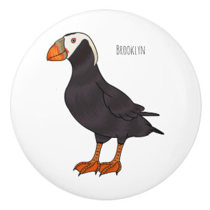 Tecknad av tuftad puffin-fågel knopp