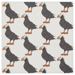 Tecknad av tuftad puffin-fågel tyg