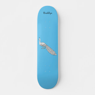 Tecknad av vit fågel mini skateboard bräda 18,5 cm