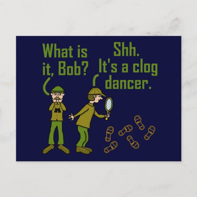 Tecknad av vykort för slustigt cloggerfotsteg (Framsida)