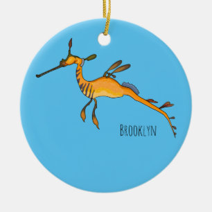 Tecknad av Weedy Seadragon Julgransprydnad Keramik