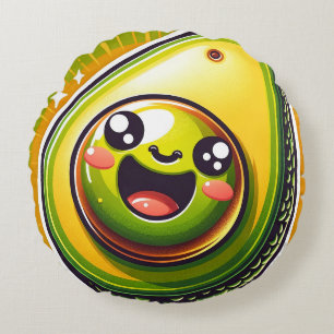 Tecknad Avocado halv runda Pillow - vismiskt Rund Kudde