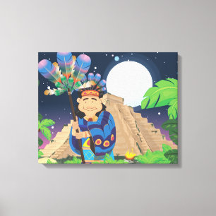 Tecknad Aztek Canvastryck