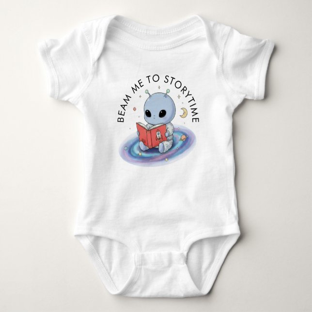Tecknad Baby Alien Bodykostym T Shirt (Framsida)