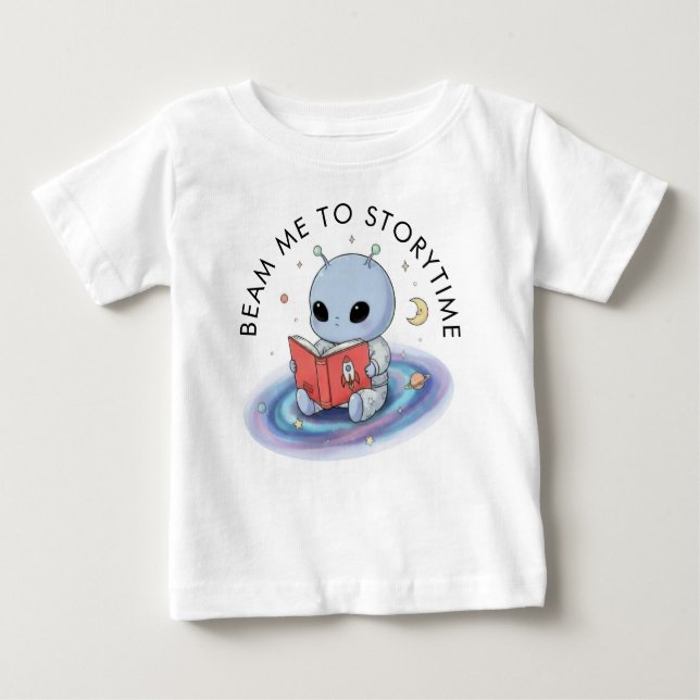 Tecknad Baby Alien T-shirt (Framsida)