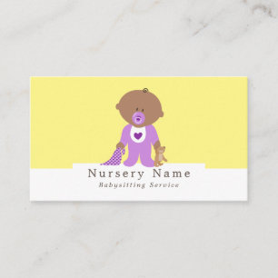 Tecknad Baby & Bear, Babyvvakt, Daycare, Nursery Visitkort