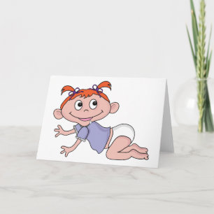 Tecknad Baby Crawling Greeting Card Kort